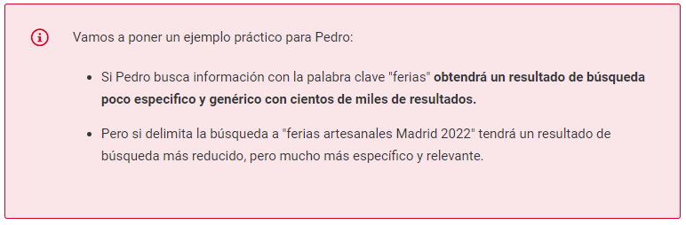 ejemplo de uso de palabras claves