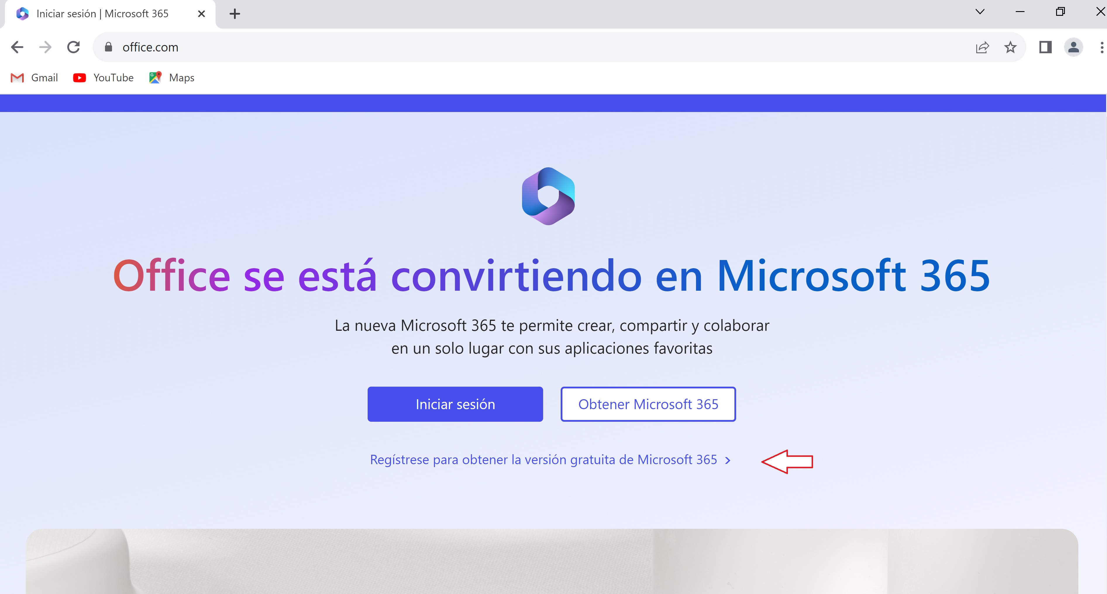 Registro de microsoft 365