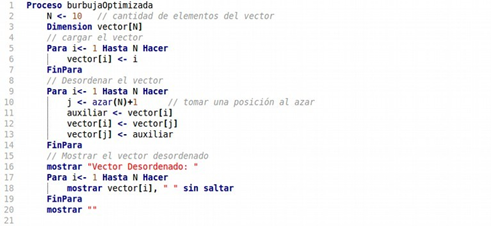 Pseudocódigo tercera optimización parte I