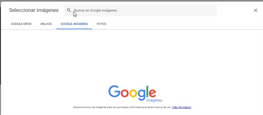 Insertar desde google fotos