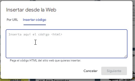 Insertar desde html