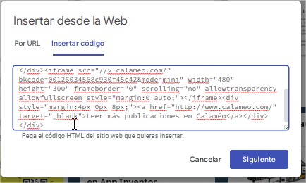 HTML incrustado