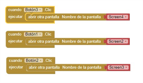 Código pantalla inicio