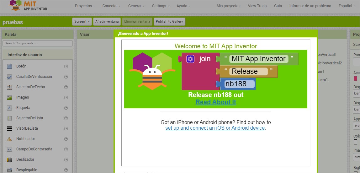 Interfaz App Inventor